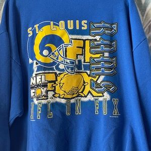 📦 Ships Free! Vtg Rams NFL Crewneck